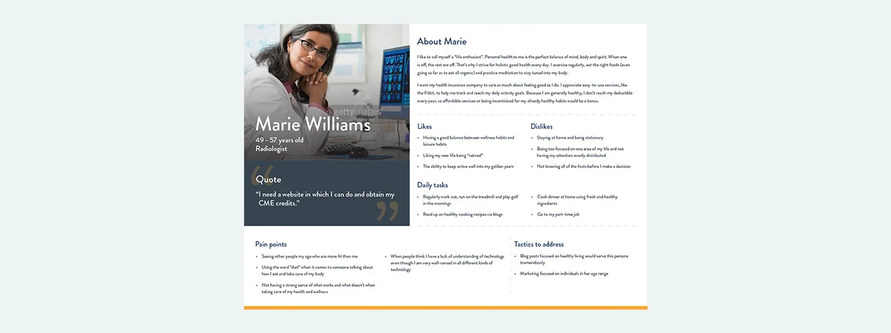 ACR member persona — Marie Williams, Radiologist