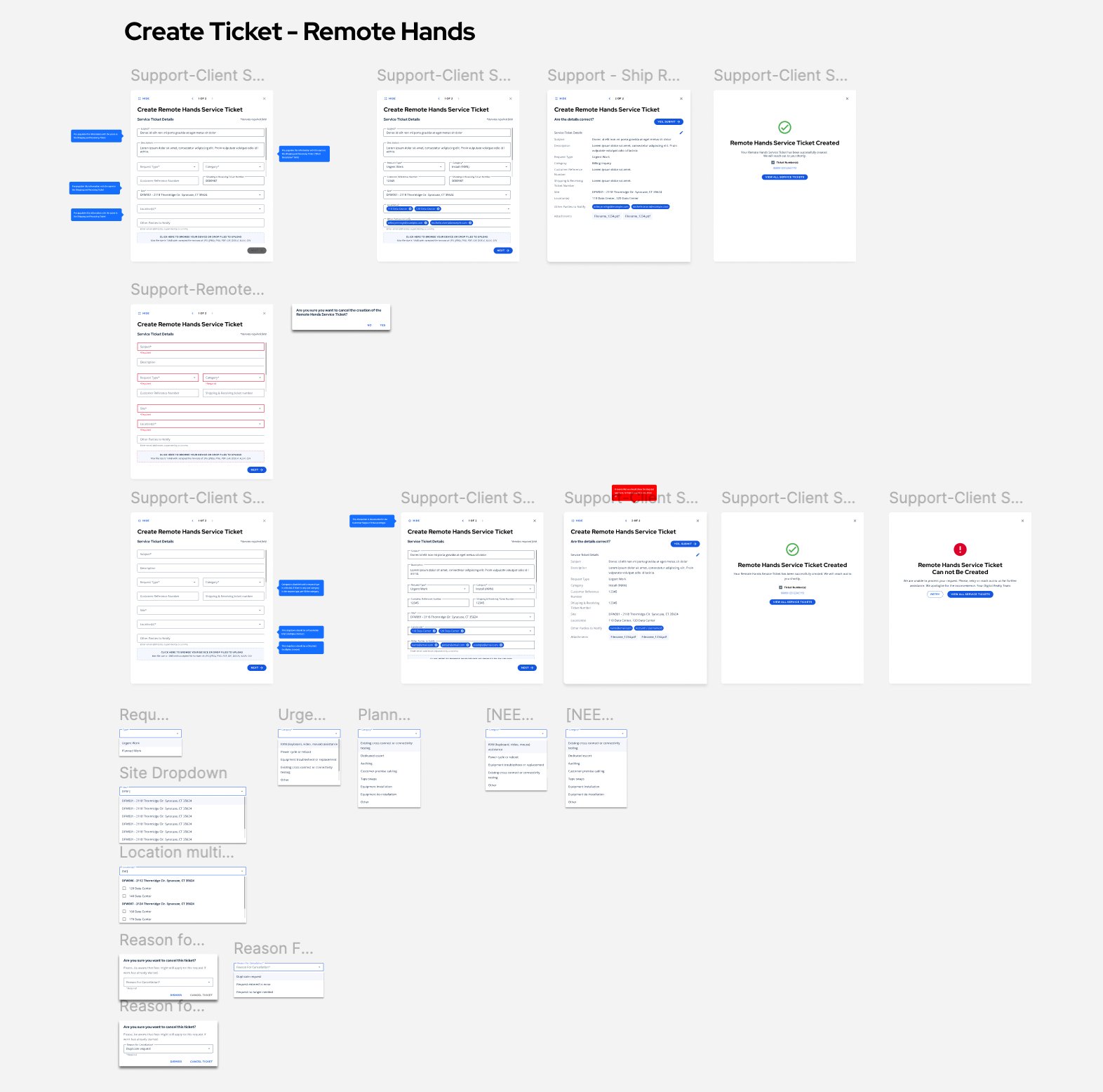 Digital Realty — create ticket remote hands flow