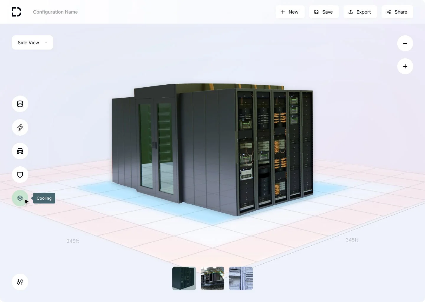 Wireframe — Cooling systems view